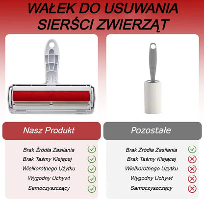 Wałek do usuwania sierści zwierząt z mebli, sof i ubrań