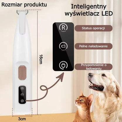 Trimly™ - Trymer w pełni wodoodporny do sierści zwierząt domowych z wyświetlaczem LED i lampką
