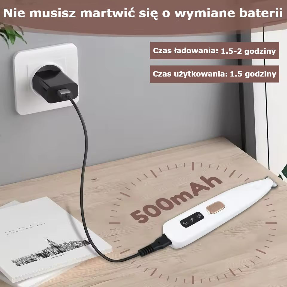 Trimly™ - Trymer w pełni wodoodporny do sierści zwierząt domowych z wyświetlaczem LED i lampką